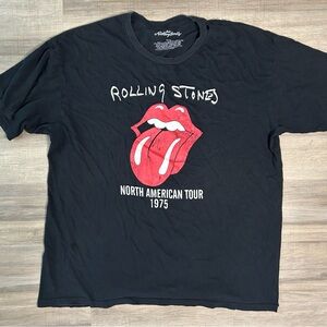 Rolling Stones Black T-Shirt with Red Logo